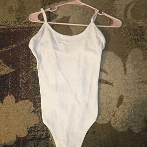 American Eagle Outfitters White Ribbed Bodysuit
